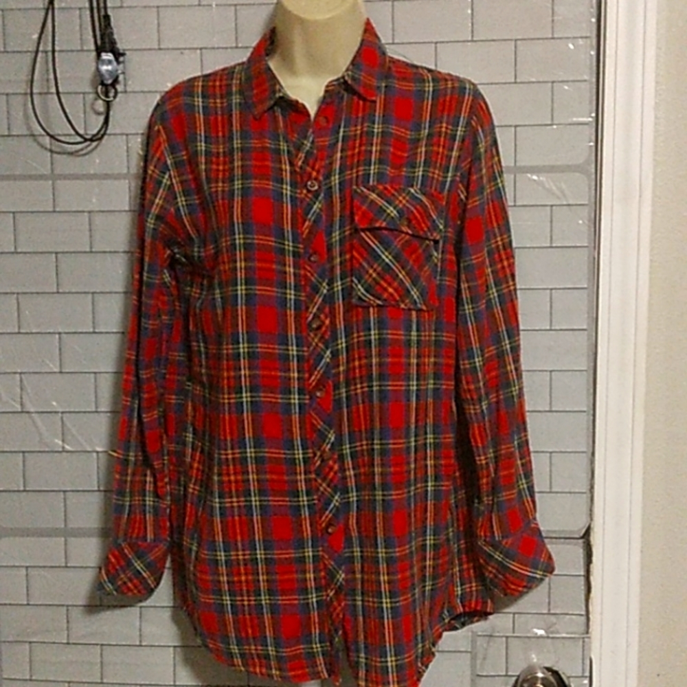 A-2 Topshop Plaid shirt shacket size 2